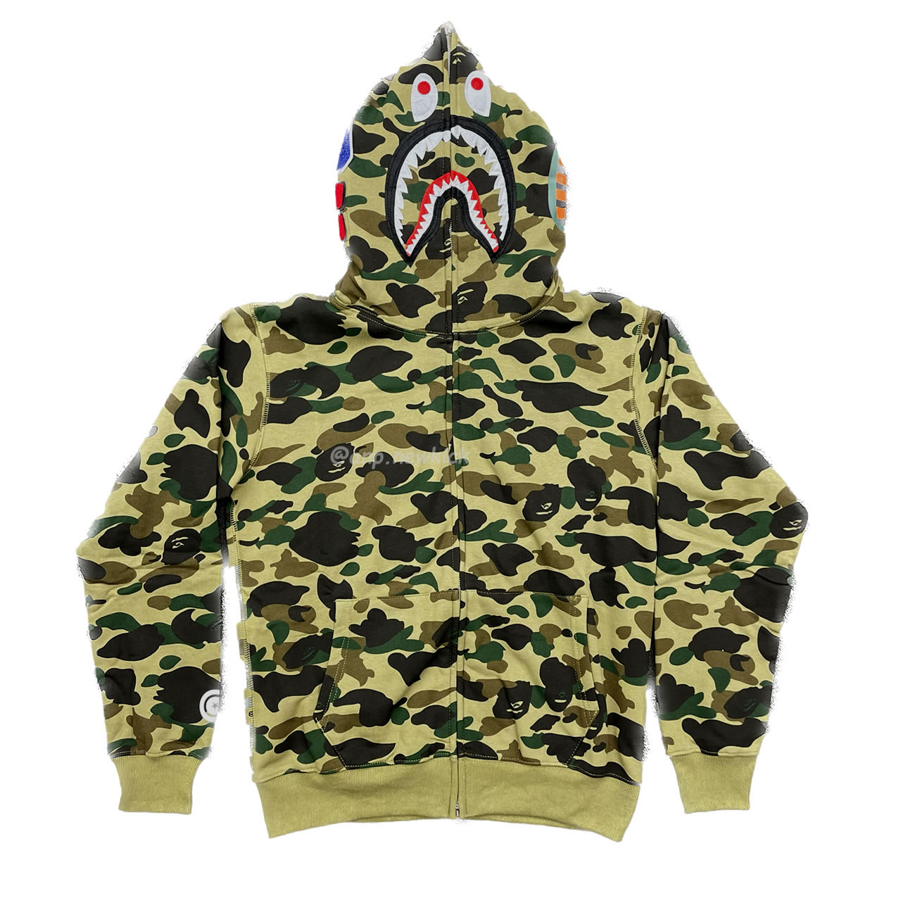 Bape Ladies 1st Camo Boa Shark Hoodie Green (1) - newkick.cc